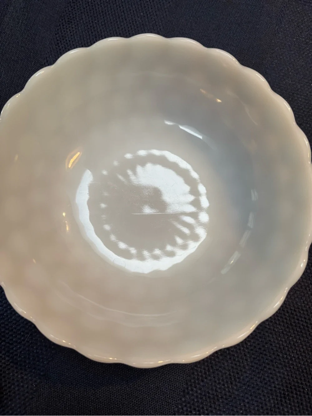 Vintage Fire King Milk Glass Bubble Serving Bowl - Classic Home Dining